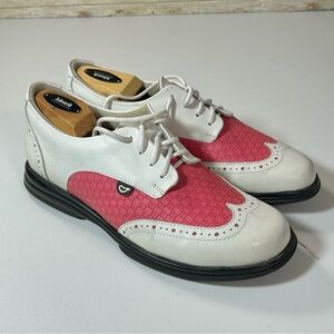 Sandbaggers Golf Shoes: Charlie Fuchsia, Sz 9, Pink/White